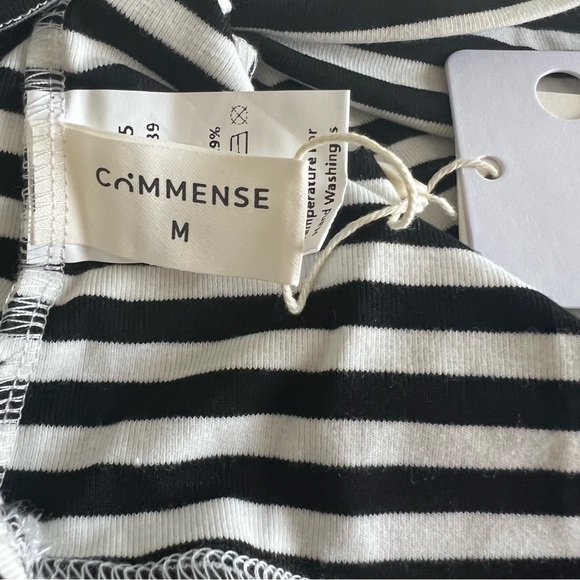 Commense Off Shoulder Overfold Stripe Long Sleeve Knit Top medium - Picture 5 of 7